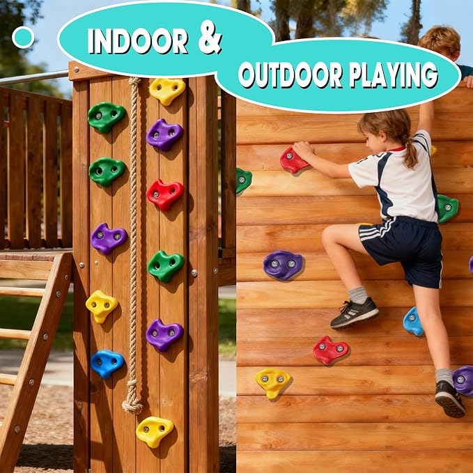 30 PCS Rock Climbing Holds for Kids,Adult Rock Wall Holds Large Climbing Rock Wall Grips for Indoor and Outdoor Playground Play Set with Hardware