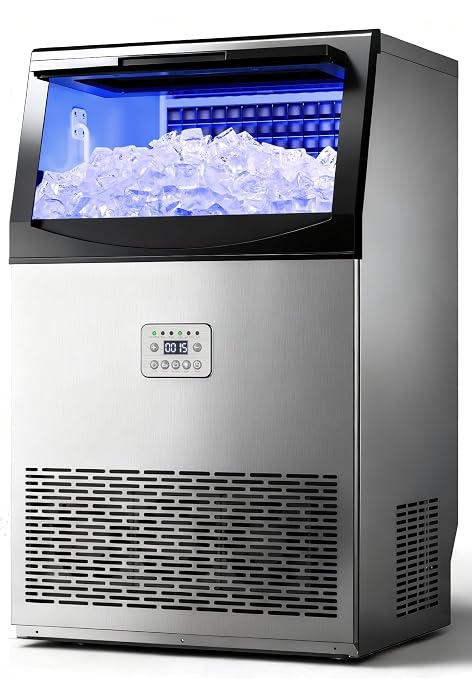 Manastin Commercial Ice Maker, Upgaded 200lbs/24H Large Ice Machine with 33LBS Storage Capacity, Under Counter Ice Maker with Water Filter, for Home & Bar, Self-Cleaning, Timer, 96 Ice Cubes/15 Mins