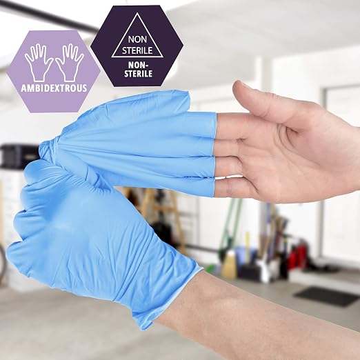 MED PRIDE Nitrile/Vinyl Blend Exam Gloves,Powder-Free,Blue,Large,1000-Count