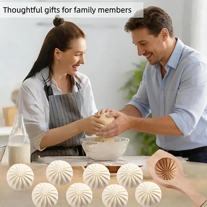Wooden Bao Bun Maker,Baozi Maker Machine,Wooden Steam Bun Mold,This Kitchen Appliances And Gadgets Is the Best Gift for Asian Food Enthusiasts And Dumpling Maker (Steamed Bun B)