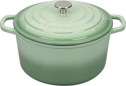 Enameled Cast Iron Dutch Oven Pot with Lid, for Sourdough Bread Baking, Round Dutch Ovens, 4.5 Quart, Green