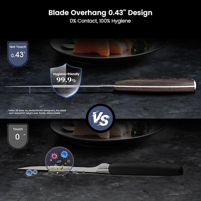 Fillet Knife, 9 Inch Boning Knife with Leather Sheath, Sharp Filet Knives for Fish and Meat, Non-slip Wooden Handle, Professional Japanese Knives For Fishing and Hunting, Outdoor Kitchen Gift