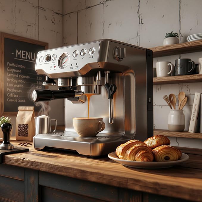 54mm Bottomless Portafilter, 3 Ears Espresso Portafilter with 18-20g Basket fit Breville Bambino Barista BES870XL, BES450BSS, BES876BSS, BES880BSS, 878BSS, 500BSS, 840XL Express Machines (Black)