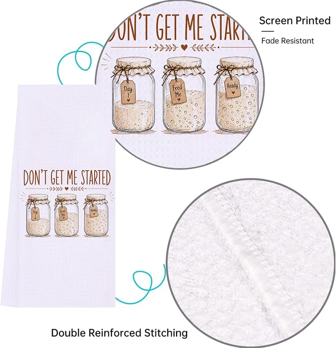 LXOMILL Sourdough Gifts, Funny Kitchen Towels Set for Bread Bakers