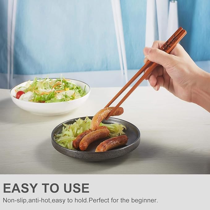 Chopstick Reusable Chinese Panda Chopsticks with Holder and Carrying Bag Chinese Traditional Stylish Set（2 Pairs）