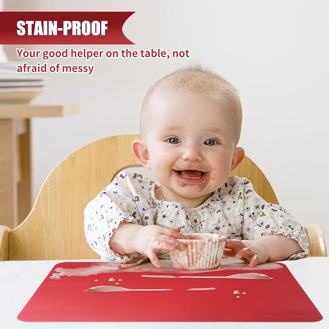 Silicone Table Mats Set of 4,Heat Resistant Mats,Washable Placemats, Silicone Placemats for Dining Table and Kitchen Table.