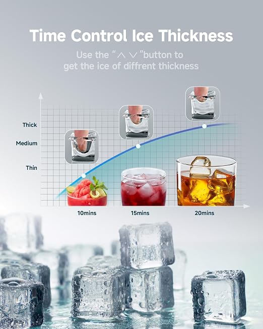 EUHOMY Commercial Ice Maker,200lbs/24H,Stainless Steel Under Counter Ice Machine with Water Filter,33lbs Storage Capacity, 84 Cubes in 8-12 Mins, Freestanding Ice Machine for Home/Bar/Cafe/Restaurant