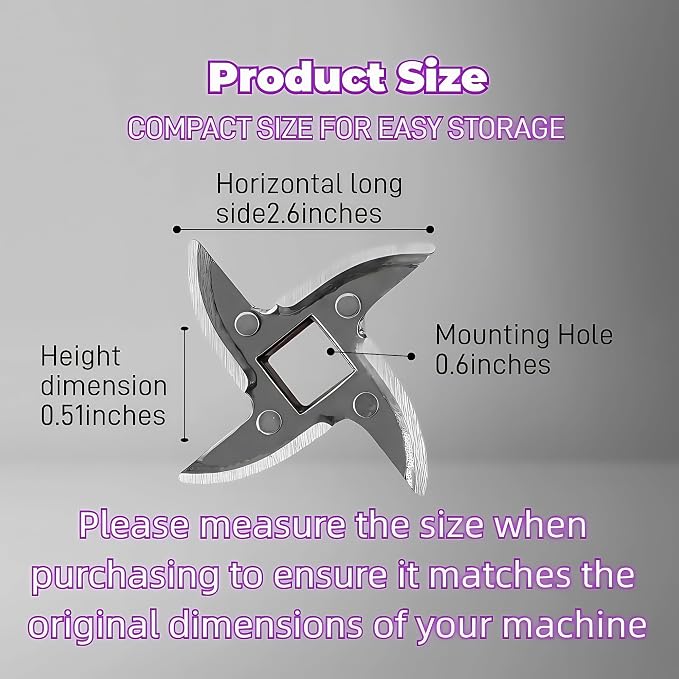 #32 Grinder Blade Stainless Steel Knife Cutter Replacement(2 pc) | Please check the size and shape