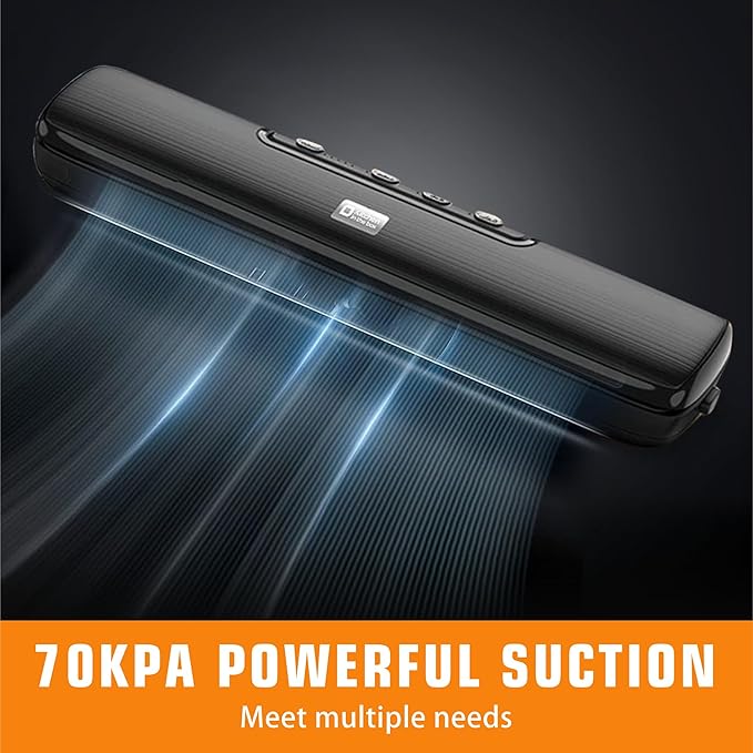 Vacuum Sealer Machine,Kitchen in the box Food Sealer Machine for Food Storage,Dry/Wet/Seal/Vac/External Vac Modes & 5 Sealing Temperatures,Automatic Air Sealer with 15Pcs Vacuum Seal Bags,Black