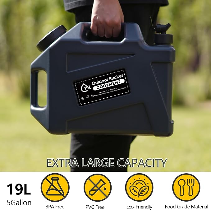 COOZMENT 3.2 Gallon/5 Gallon Water Containers with Spigot, BPA Free Water Jug, Military Green Water Tank, Multifunction Water Storage Containers for Camping Outdoor Hiking,Emergency Storage