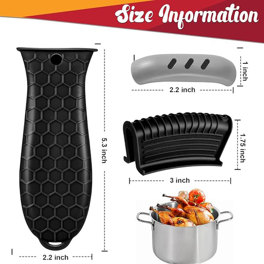 2 Pcs Cast Iron Handle Cover, Silicone Hot Handle Holder | Heat Resistant Cast Iron Skillet Covers Potholder for Frying Pans and Griddles Kitchen Supplies under 400℉