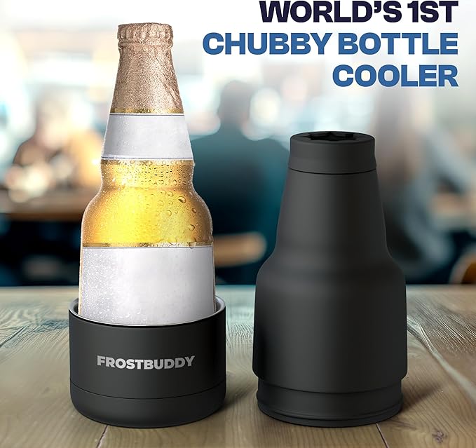 Frost Buddy Chubby Buddy Beer Bottle Cooler - Fits 12 oz Bottles (Mexico) | 20x colder, cold up to 24 hrs | World-first insulated beer bottle cooler | Non-slip bottom
