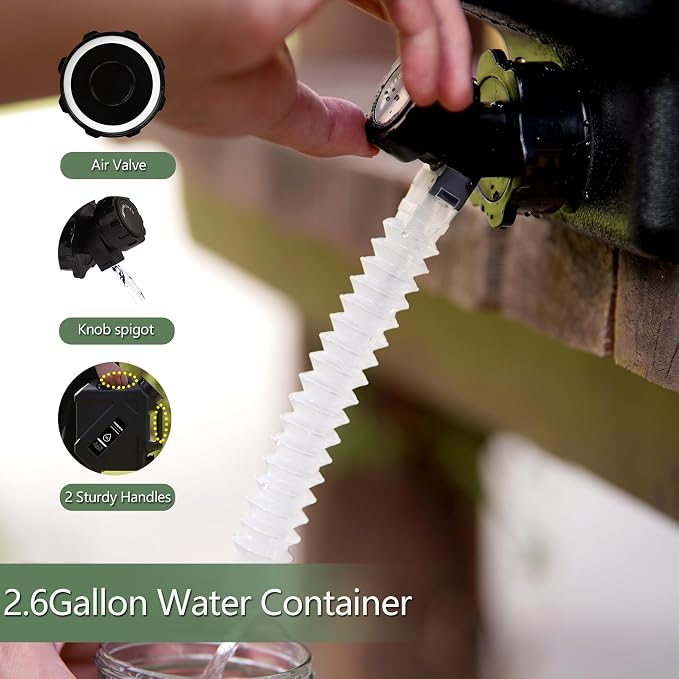 COOZMENT 3.2 Gallon/5 Gallon Water Containers with Spigot, BPA Free Water Jug, Military Green Water Tank, Multifunction Water Storage Containers for Camping Outdoor Hiking,Emergency Storage
