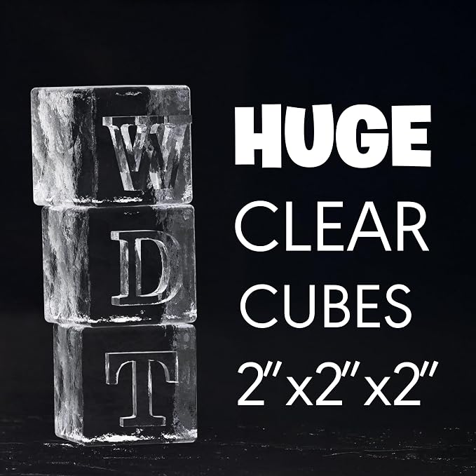 Letter K Monogram Clear Ice Cube Maker, 2" Big Ice Cubes Mold for Whisky and Cocktails, Large Initials Silicone Ice Cube Tray Personalized Gifts for Men (Letter K)