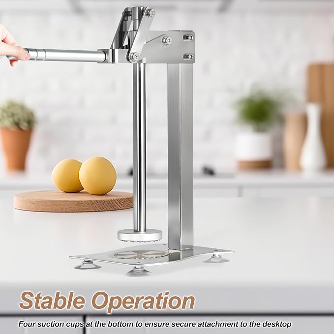 Stainless Steel Manual Lemon Squeezer Press, Heavy Duty Nut & Lemon Smasher Machine, Orange Citrus Fruit Juicer Crusher with Labor-Saving Handle & Suction Cups for Fruit Nut