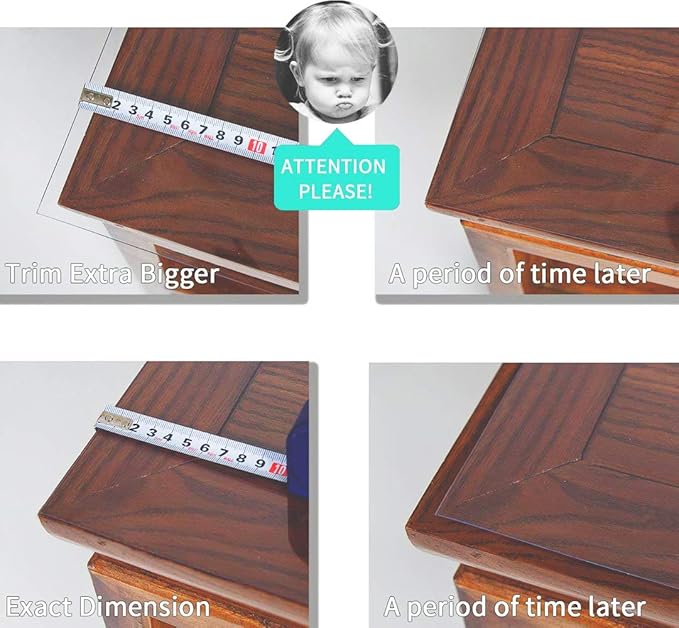 NECAUX Custom 16 x 20 Inch Clear Desk Cover Protector, 1.5mm Thick Plastic Desk Pad Mat, Table Cover Tablecloth Protector for Office Computer Writing Desk, Side Table, End Table, Night Stand, Dresser