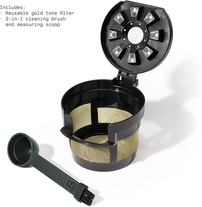 Beautiful Perfect Grind Programmable Single Serve Coffee Maker with Touch Display and Integrated Burr Grinder, Auto Coffee Strength Selection, 64oz Water Reservoir (White Icing)