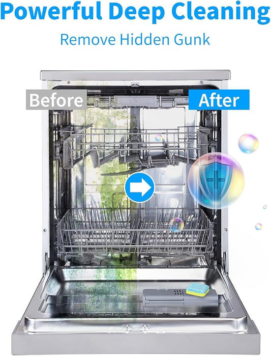 Dishwasher Cleaner Tablets - 24 Pack Powerful Descaling and Refreshing Pods, Deep Cleaning for Dish Washer Machine, Heavy Duty for Sparkling Clean - Yearly Supply.
