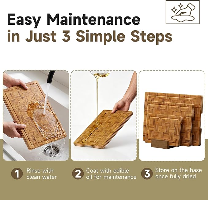 Large Cutting Board Set,Bamboo Wood Cutting Boards For Kitchen,3 Packs | Chopping Board With Juice Groove, For Butcher Block,Vegetables,Fruits And Cheese