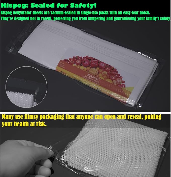 BPA-Free Nonstick Silicone Dehydrator Sheet for Excalibur, 14x14 in 10-pack | Fine Mesh Liners Help Stop Dried Food From Sticking, Lift Food Intact, and Cut Cleanup Time - Dishwasher Safe