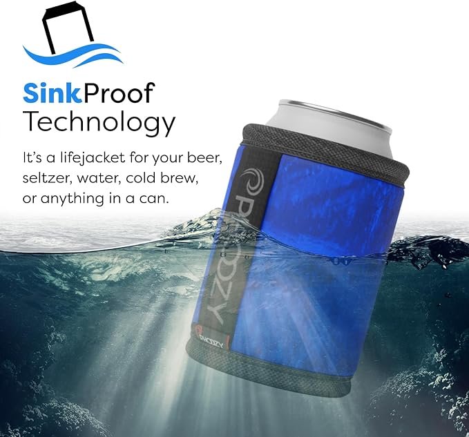 PHOOZY Insulated Can Cooler for 12 oz Cans - Patented Drink Sleeve with NASA-Inspired Technology - Keeps Beer, Soda & Sparkling Water Cold Longer - Lightweight Outdoor Can Holder - Blue