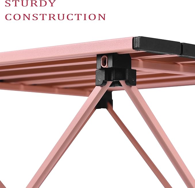 Grope Portable Beach Table for Sand, Folding Camping Table (Pink-S) | Aluminum Table With Carry Bag for Camping，Portable & Easy to Carry，Prefect for Outdoor, Picnic, BBQ, Cooking, Beach
