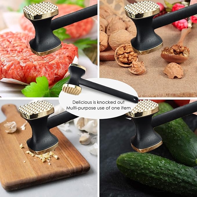 Kitchen Meat Tenderizer - Heavy Duty Manual Hammer Mallet Tool,Meat Hammer Used for Steak, Chicken, Fish，Meat Pounder With Comfort Grip Handle