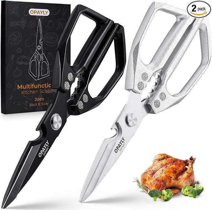 Kitchen Shears 2-Pack Heavy Duty All Purpose Stainless Steel Kitchen Shear Meat Scissors Japanese Cooking Scissor for Food, Sharp Dishwasher Safe Christmas for Men Women With Gifts Box