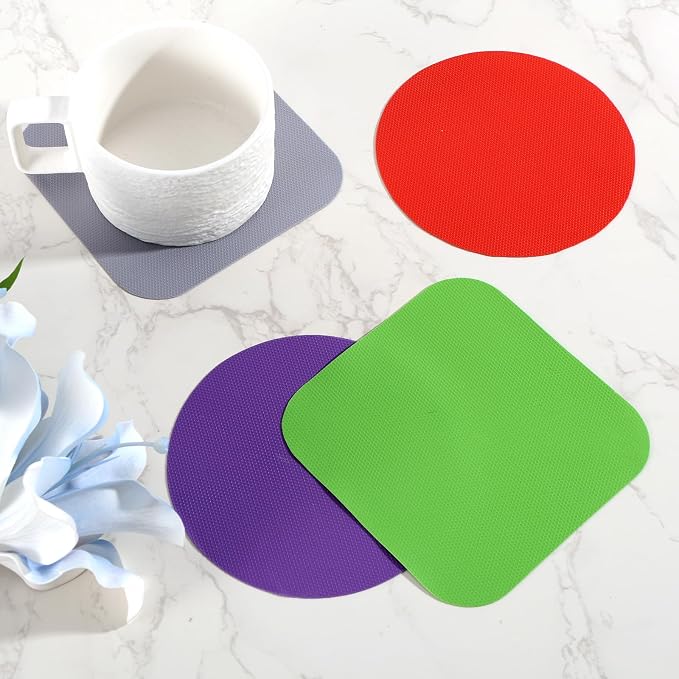 LUTER 4pcs Rubber Jar Openers, Versatile Natural Rubber Bottle Opener | Rubber Jar Grippers Kitchen Coasters Gadgets for Weak Hands Seniors Elderly Lid Cap Gripper Pads (4 Colors)