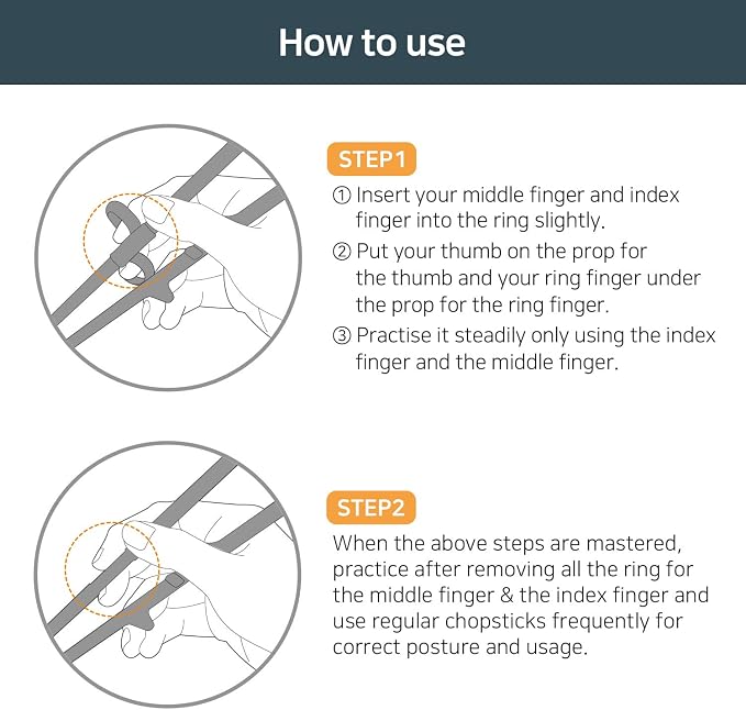 Training Chopsticks for Adults Right Handed, Beginner, Helper, Trainer, Easy, Practice For Noodle, Suhi (Made in Korea)