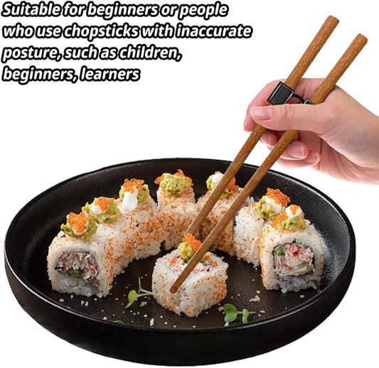 LYART 5 Pairs Reusable Training Chopsticks Beginners for Kids Adults Learners, Japanese Wooden Chopsticks Trainers Set, Dishwasher Safe, L8.86Inch (3.Rosewood)