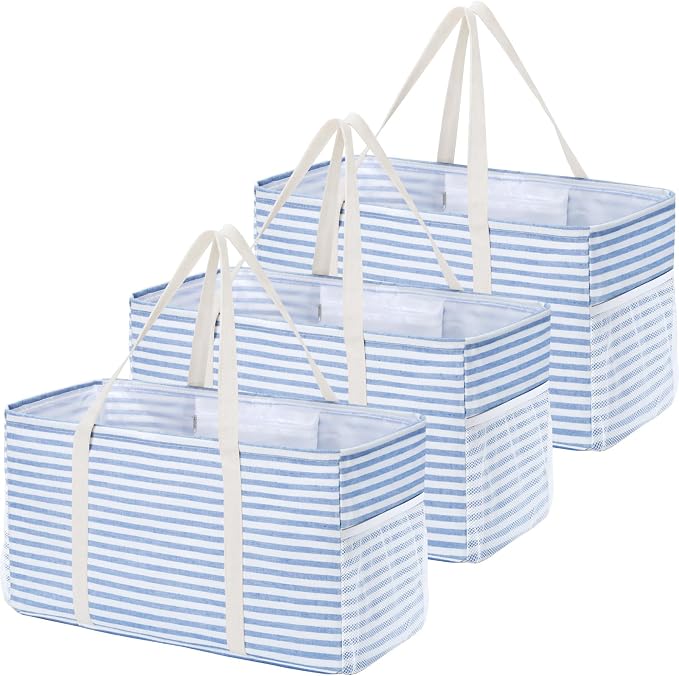 Lifewit Extra Large Tote Bag, Reusable Grocery Bags with Metal Wire Frame and Handles