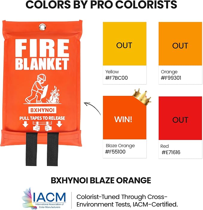 Fire Blanket for Kitchen and Home - 2 Pack 40"x 40" Emergency Fire Suppression Blanket Fiberglass Fabric for Survival Safety