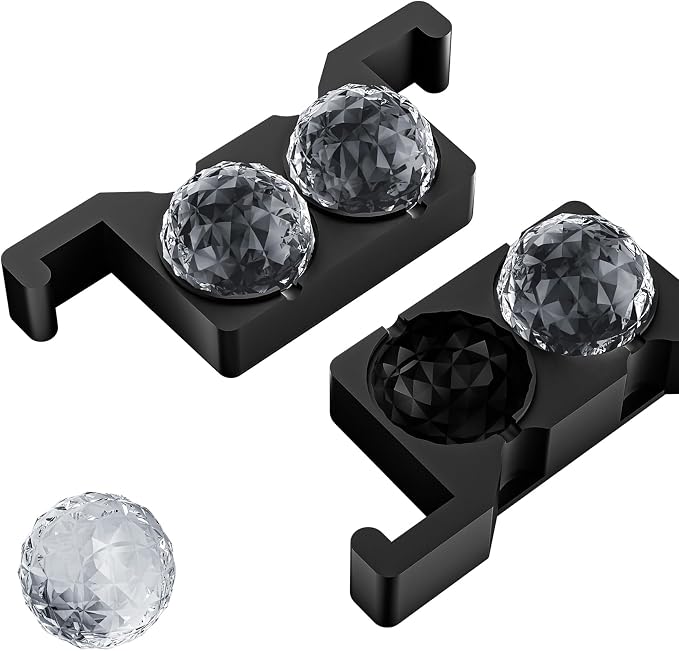 Bangp Clear Ice Ball Maker Mold,4 Crystal-clear 2.4" Ice Balls | Clear Ice Cube Maker for Whiskey,Cocktails and Drinks,Non-BPA,Fun Shapes Silicone Ice Ball Mold,Gifts for Men
