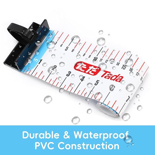 Tada 48in/122cm Fishing Ruler Fish Measuring Tape with Bump Board | Portable Roll Up Folding