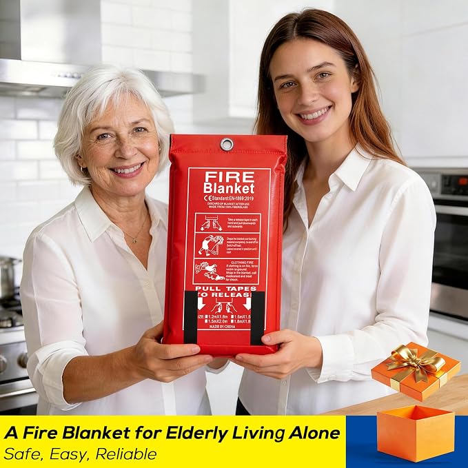 FLASLD Fire Blanket for Home and Kitchen, 47"x47" Fiberglass Fire Blankets Emergency for People, Flame Retardant Protection and Heat Insulation 4 ft x 4 ft