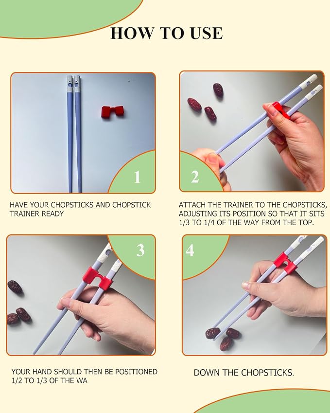 5 Pairs Reusable Training Chopsticks Set, Chopsticks Helpers Set for Beginner, 9.45 Inch Dishwasher Safe Fiberglass Japanese Chop sticks, Non-Slip, Easy to Use