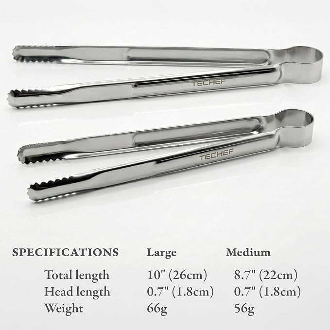 TECHEF Kitchen Shears With 2 Stainless Steel Tongs & Travel Bag, Dishwasher Safe, 4-Piece Complete Set, Made in Korea (Scissors & Tongs Set)