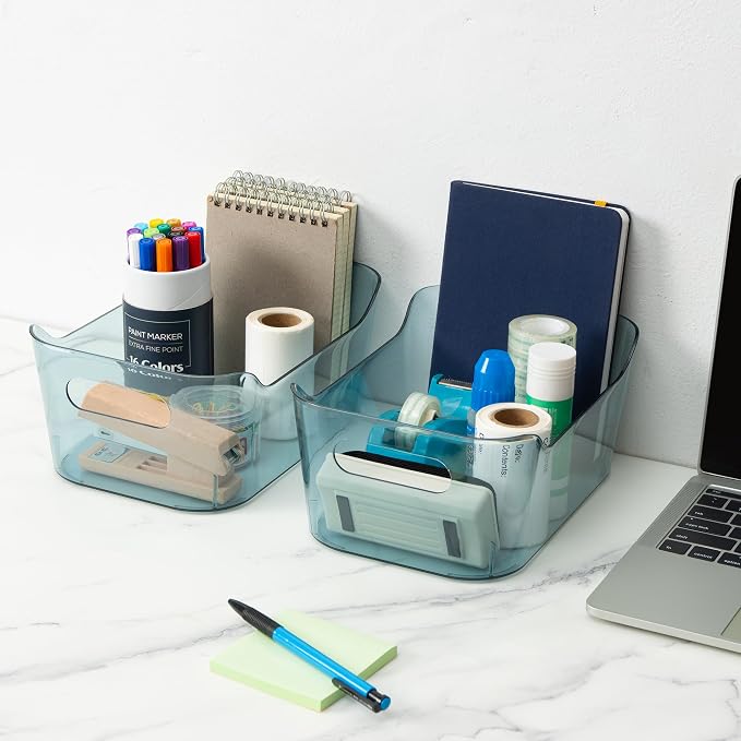 Tiawudi 8 Pack Plastic Storage Bins, Clear Pantry Organizers and Storage Containers, Multi-Use Organizer Bins for Kitchen, Bathroom, Office, Shelf, Fridge, Home Edit and Cabinet Organizers