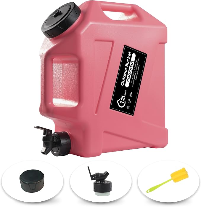 COOZMENT 3.2 Gallon/5 Gallon Water Containers with Spigot, BPA Free Water Jug, Military Green Water Tank, Multifunction Water Storage Containers for Camping Outdoor Hiking,Emergency Storage