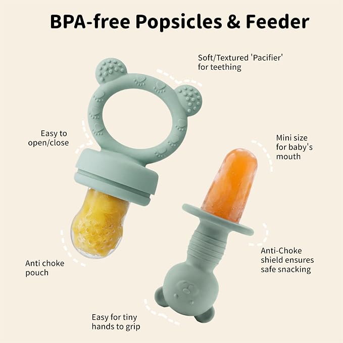 Popsicle Mold Set Pieces Homemade Silicone Popsicle Maker Easy Release Ice Cream Molds Reusable (sage)