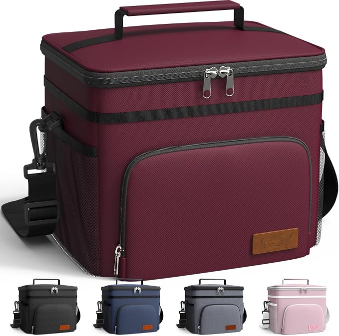 HOTOR Insulated Lunch Box Men Women Leak-Proof Cooler Lunch Bag 9L | 4 Pockets, Adjustable Strap, Ideal for Work, Picnic, Travel, Camping, Gift