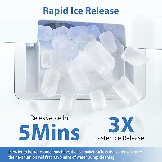 Aeitto Nugget Ice Maker Countertop, 55lbs/Day, Rapid Ice Release in 5 Mins, Large Capacity Chewable Ice Maker, Self-Cleaning with Stainless Steel Housing Ice Machine for Home Office and Party, Black