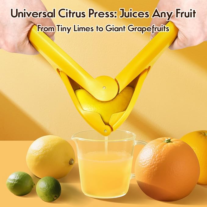 Manual Lemon Squeezer, Lemon Juicer, Citrus Juicer, 2 Packs Yellow, Durability and longevity, Easy to Use & Dishwasher Safe, $0.5 Cheaper Than Single Pack