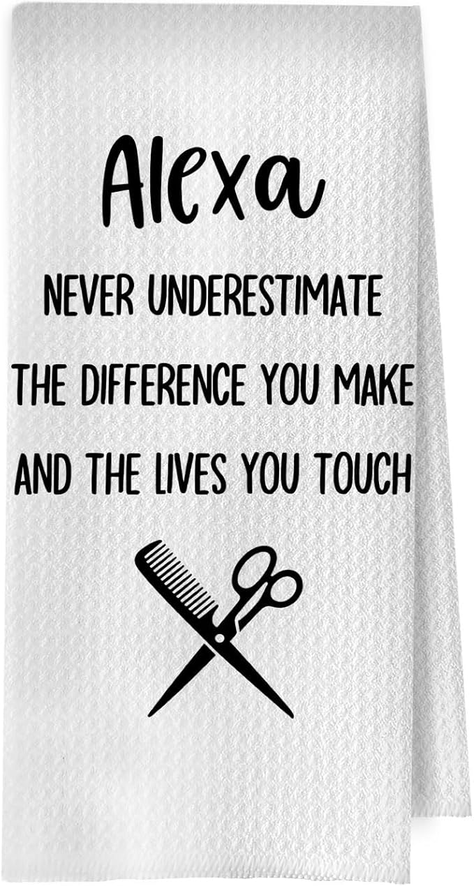 Hairdresser Gifts Kitchen Towels - Funny Barber Gifts Decorative Waffle Dish Towels, Hairdresser Gift Hand Towel, Hair Stylist Gift Tea Towel, 16×24 Inches
