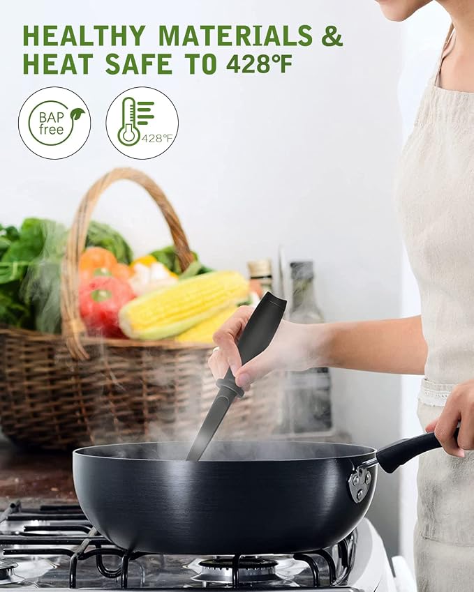 Upgrade Meat Chopper Hamburger Masher Ground Beef Smasher Utensil Mix Tool | Premium Heat Resistant Meat Masher, Nylon Potato Mashers Beef Smasher, Dishwasher Safe Non Stick Mix & Chop Tool Gift-Black