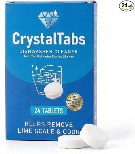 Dishwasher Cleaner Tablets – Deep Clean Descaler – Fragrance-Free – Removes Lime Scale, Hard Water & Odor – 24 Count Year Supply