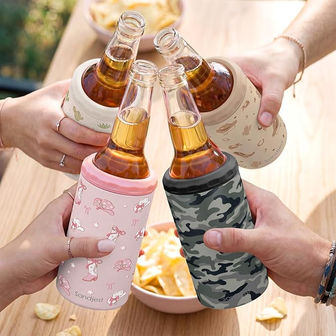 Camouflage Can Cooler 12oz - Travel Mug Cups - Stainless Steel Insulated for Men Dad Grandpa Boyfriend Buddy - Tumbler Cans Koozie, Gift for Christmas, Birthday, Father's Day