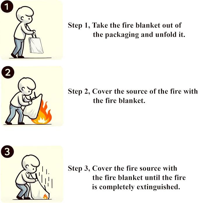 Crystal Lemon Fire Blanket 4-Pack - 39x39 Emergency Fire Extinguisher Blankets for Kitchen and Home Safety - Large, Durable Glass Fiber Fire Suppression Cloths