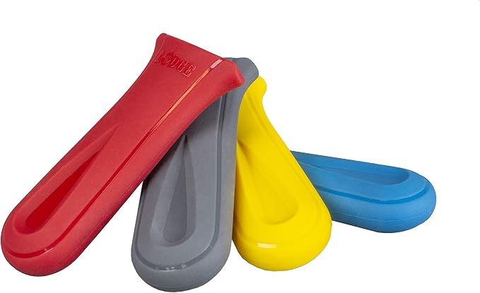 Lodge Deluxe Silicone Hot Handle Holder - Dishwasher Safe Hot Handle Holder Designed for Lodge Cast Iron Skillets 9 Inches+ w/Keyhole Handle - Reusable Heat Protection Up to 550° - Ocean